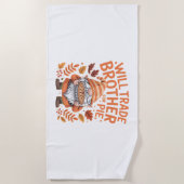 Will Trade Brother voor taart kabouters Thanksgivi Strandlaken (Voorkant)