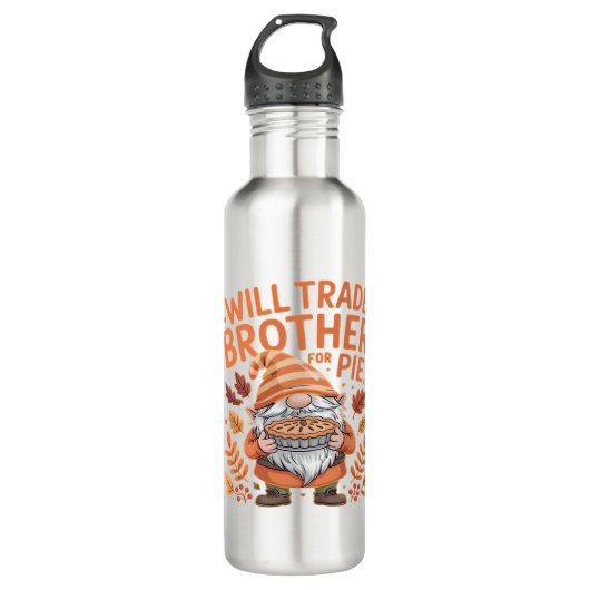 Will Trade Brother voor taart kabouters Thanksgivi Waterfles (Voorkant)