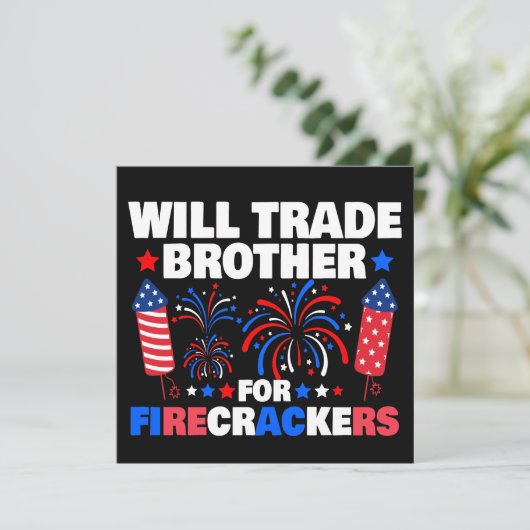 Will Trade Brother voor voetzoekers 4 juli Kaart (Staand voorkant)