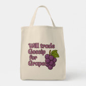 Will Trade Gossip for Grapes – Funny Grocery Tote Bag (Achterkant)