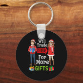 Will Trade Her For More Funny Christmas Couple Quo Sleutelhanger (Voorkant)