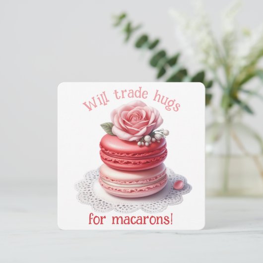 Will Trade Hugs - Valentijnsdag Kaart (Staand voorkant)