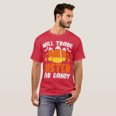 Will Trade Sister For Candy Halloween Trick or Tre T-shirt (Voorkant volledig)