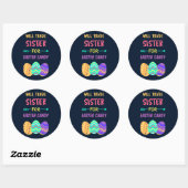 Will Trade Sister for Easter Snoep I Ronde Sticker (Vel)