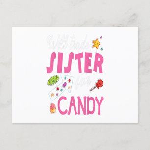 Will Trade Sister for Snoep Happy Easter Day Gift Briefkaart