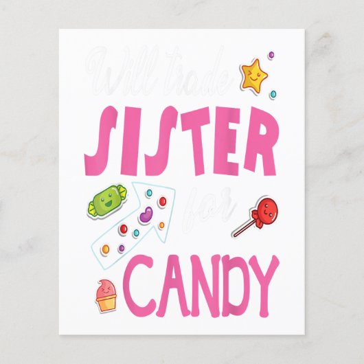 Will Trade Sister for Snoep Happy Easter Day Gift Flyer (Voorkant)