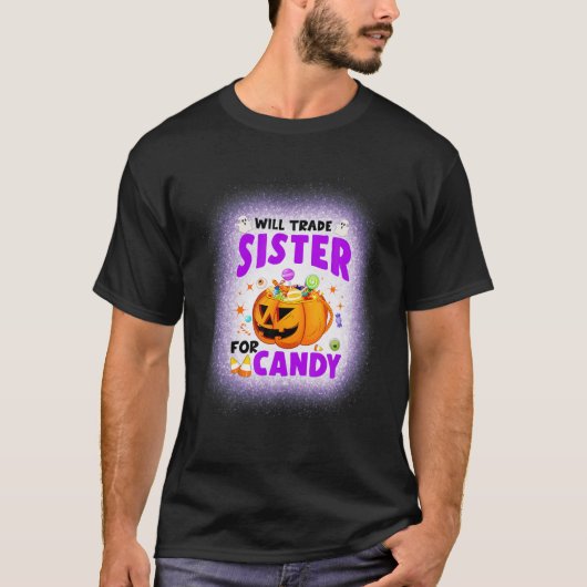 Will Trade Sister for Snoep Matching Halloween Bro T-shirt (Voorkant)