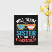Will Trade Sister Voor Firecrackers Grappig 4e van Kaart (Gele Bloem)