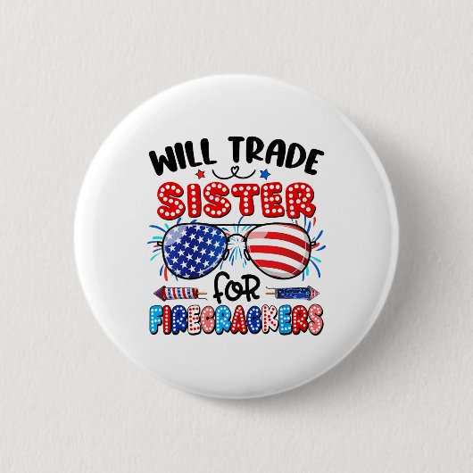 Will Trade Sister voor Firecrackers Sungles 4e van Ronde Button 5,7 Cm (Voorkant)