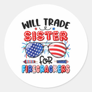 Will Trade Sister voor Firecrackers Sungles 4e van Ronde Sticker