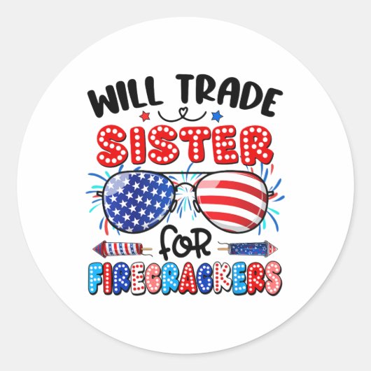 Will Trade Sister voor Firecrackers Sungles 4e van Ronde Sticker (Voorkant)