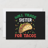 Will Trade Sister voor Tacos Cinco de Mayo Party Kaart (Voorkant)