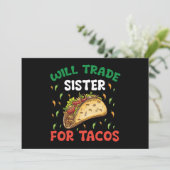 Will Trade Sister voor Tacos Cinco de Mayo Party Kaart (Staand voorkant)