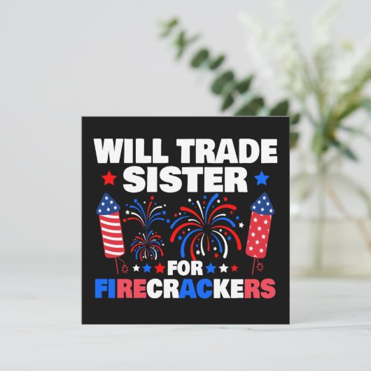 Will Trade Sister voor voetzoekers 4 juli Kaart (Staand voorkant)