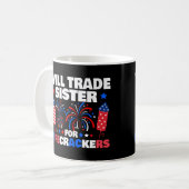 Will Trade Sister voor voetzoekers 4 juli Koffiemok (Voorkant links)