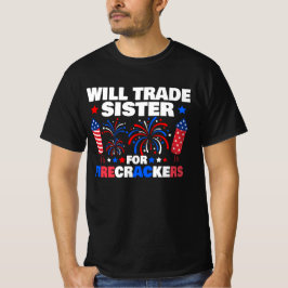 Will Trade Sister voor voetzoekers 4 juli T-shirt