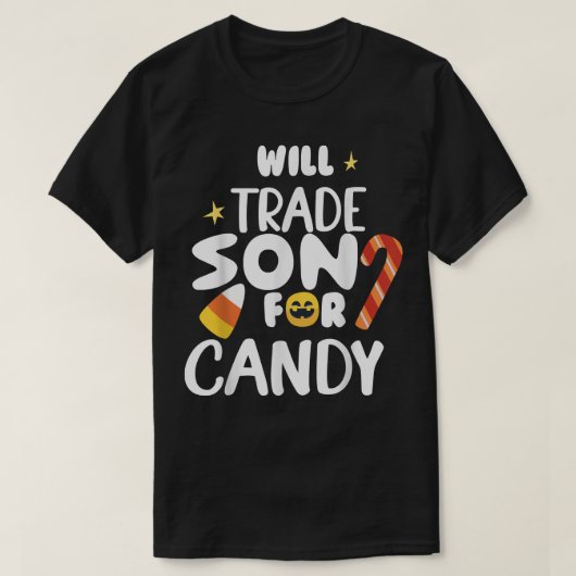 Will Trade Son for Snoep Funny Matching Halloween T-shirt (Design voorkant)
