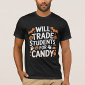 "Will Trade Student voor Snoep"Halloween T-shirt (Voorkant)