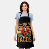 Will Weld for Tacos Welder Welding Costume Weld Schort (Gedragen)