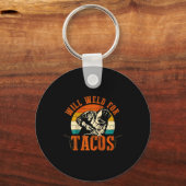Will Weld Tacos Welder Funny Welding Costume Weld Sleutelhanger (Voorkant)