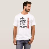 "Will WOD for Bacon" Fitness T-shirt (Voorkant volledig)