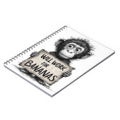 Will Work for Bananas - Humorous Monkey Sketch Notitieboek (Linkerzijde)