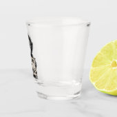 Will Work for Bananas - Humorous Monkey Sketch Shot Glas (Rechts)