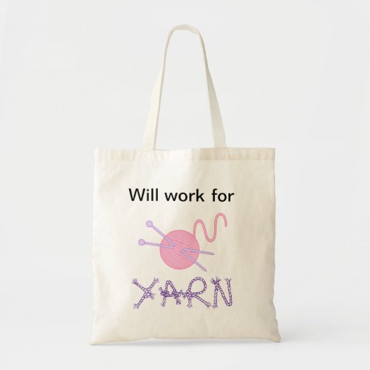 "Will work for YARN" Canvas tas (Voorkant)