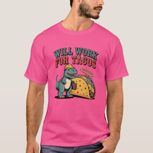 Will Work foracos Funny Food Lover Quote retro T-shirt (Voorkant)