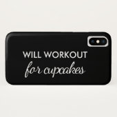 Will Workout for Cupcakes iPhone Case (Achterkant (horizontaal))
