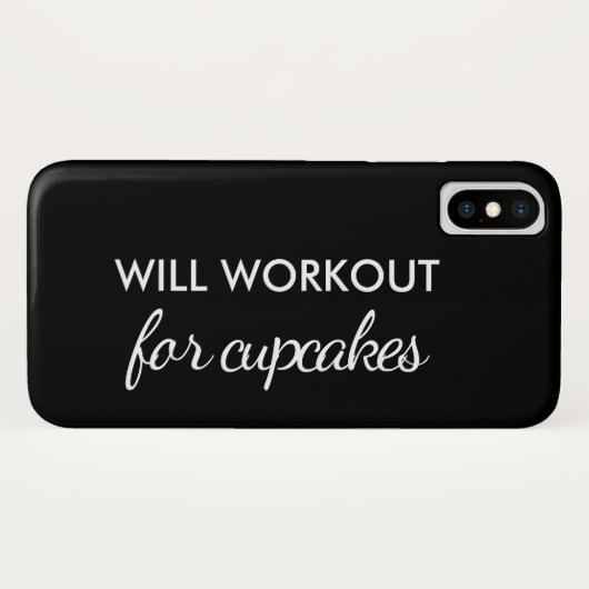 Will Workout for Cupcakes iPhone Case (Achterkant (horizontaal))