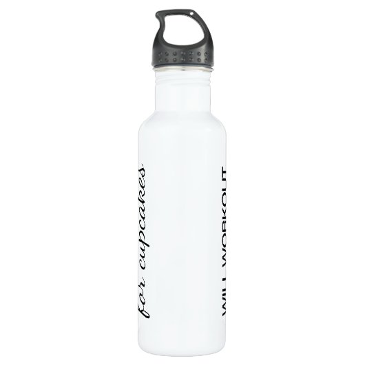Will Workout for Cupcakes Water Bottle Waterfles (Achterkant)