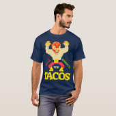 Will Wrestle for Taco  Mexican Wrestler Cinco de T-shirt (Voorkant volledig)