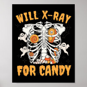 Will Xray voor Snoep Halloween radiologie technicu Poster