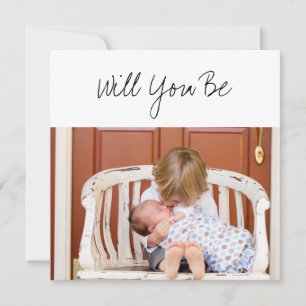 Will you be Godparent Baby & Sibling Photo Kaart
