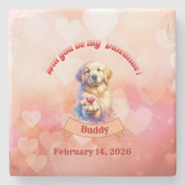 Will you be mine Valentine? personalized  Stenen Onderzetter