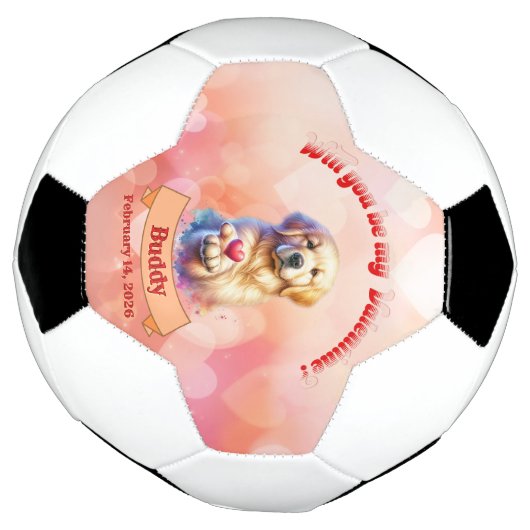 Will you be mine Valentine? personalized  Voetbal (Gedraaid)