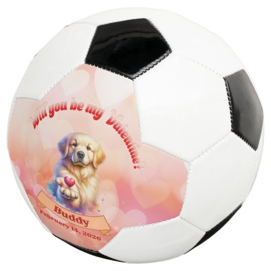 Will you be mine Valentine? personalized  Voetbal (Drie kwart)