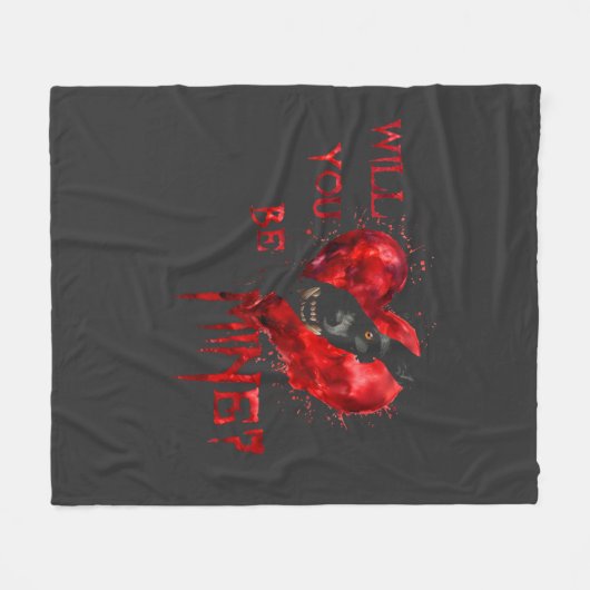 WIll You Be Mine Valentine Shirt Fleece Deken (Voorkant (Horizontaal))