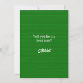 Will You Be My Best Man Golf Green Proposal Cards Kaart (Achterkant)