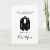 Will You Be My Best Man Groomsman Suit Wedding Kaart (Voorkant)