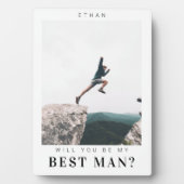 Will you be my Best Man Minimalist Photo Modern Fotoplaat (voorkant)