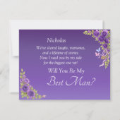 Will You Be My Best Man?  Purple Mauve Flowers (Voorkant)