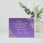 Will You Be My Best Man?  Purple Mauve Flowers (Staand voorkant)