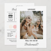 Will You Be My Bridesmaid Bridesmaid Proposal Card Kaart (Voorkant / Achterkant)