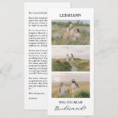 Will You Be My Bridesmaid Bridesmaid Proposal Card Kaart (Voorkant / Achterkant)