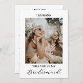 Will You Be My Bridesmaid Bridesmaid Proposal Card Kaart (Voorkant / Achterkant)