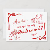 Will you be my Bridesmaid Card Invitation Kaart (Voorkant)