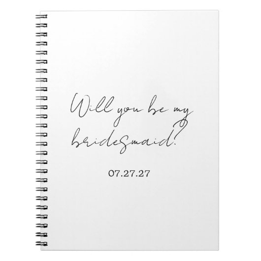 Will You Be My Bridesmaid Custom Cursive Notitieboek (Voorkant)