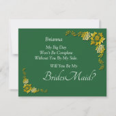 Will You Be My Bridesmaid? Emerald Green & Gold (Voorkant)